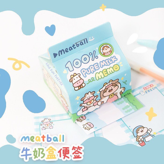 Meatball milk carton series memo pad
