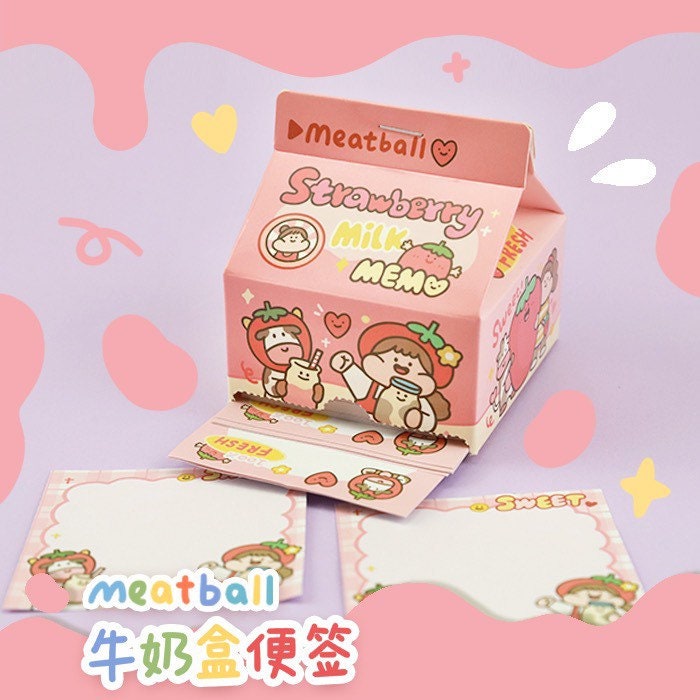 Meatball milk carton series memo pad
