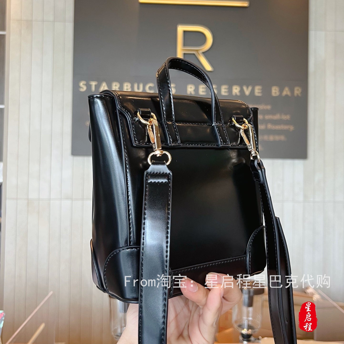 Starbucks China 500ml 2021 Halloween black straw cup with black halloween theme satchel