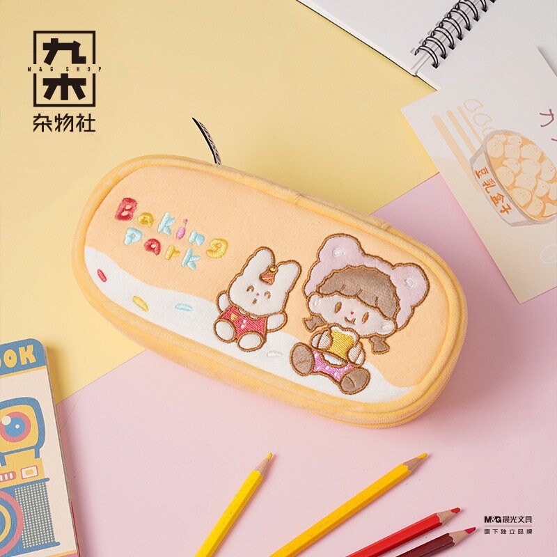 Molinta 「Baking Park」series stationery rabbit with girl plush pen bag