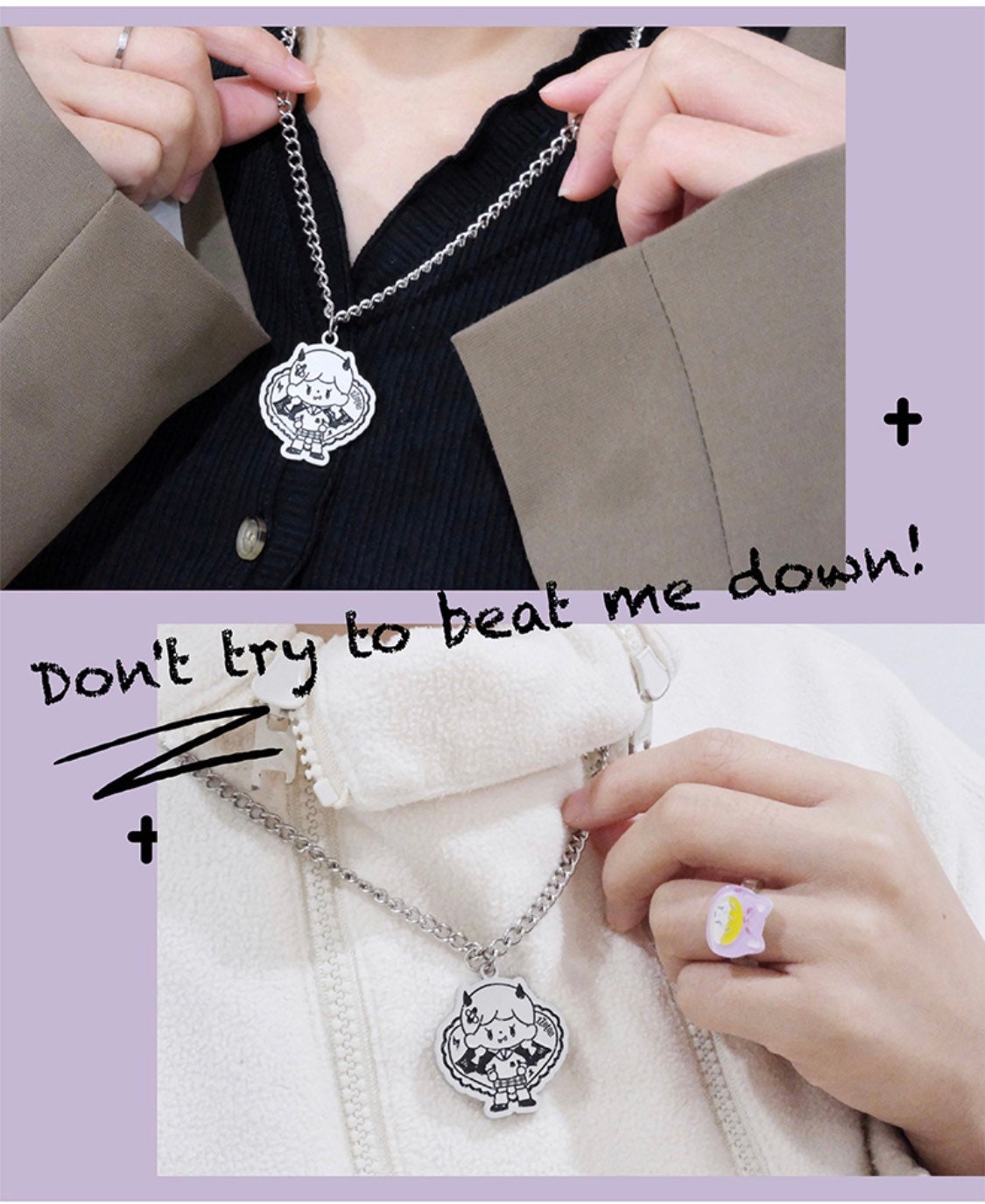 Molinta bad girl necklace and earrings set