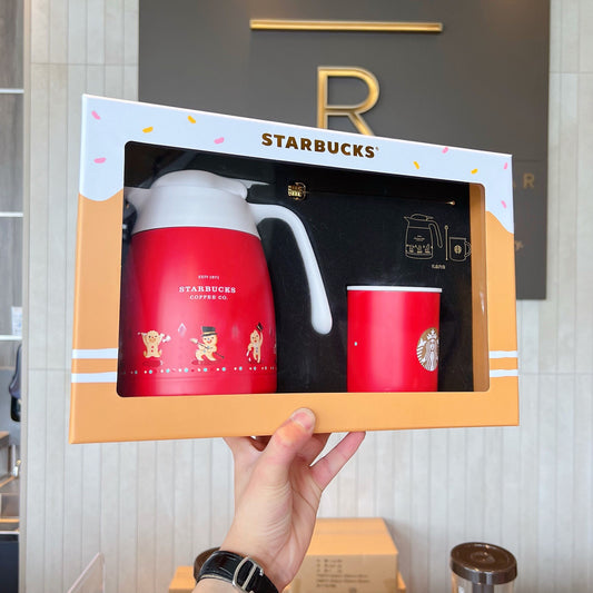 Starbucks × Thermos China 1L 2021 Christmas Gingerbread Man teapot with cup set