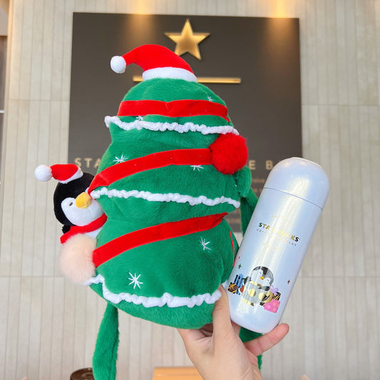 Starbucks China 360ml 2021 Christmas penguin vacuum cup with plush Christmas tree cup bag