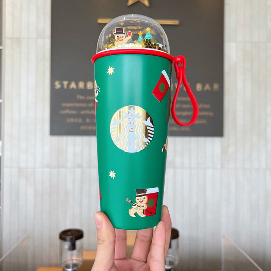 Starbucks China 473ml 2021 Christmas gingerbread man green stainless vacuum cup
