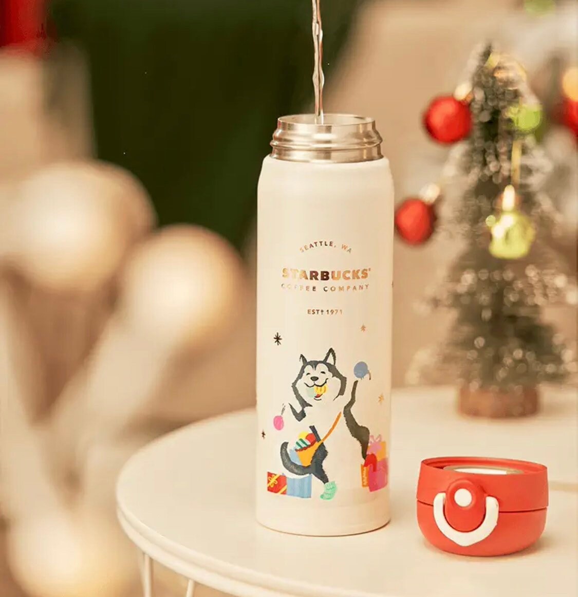Starbucks × Thermos China 500ml 2021 Christmas husky vacuum cup