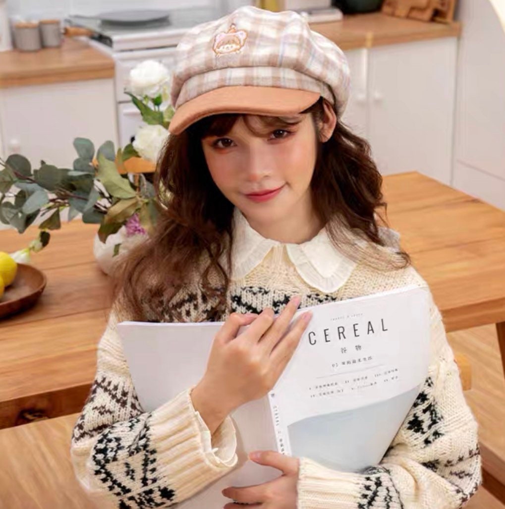 Molinta 「Baking Park」series stationery brown grid hat