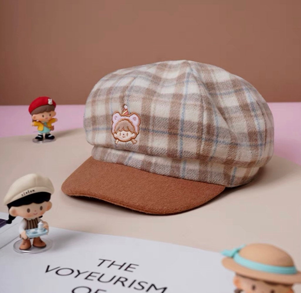 Molinta 「Baking Park」series stationery brown grid hat