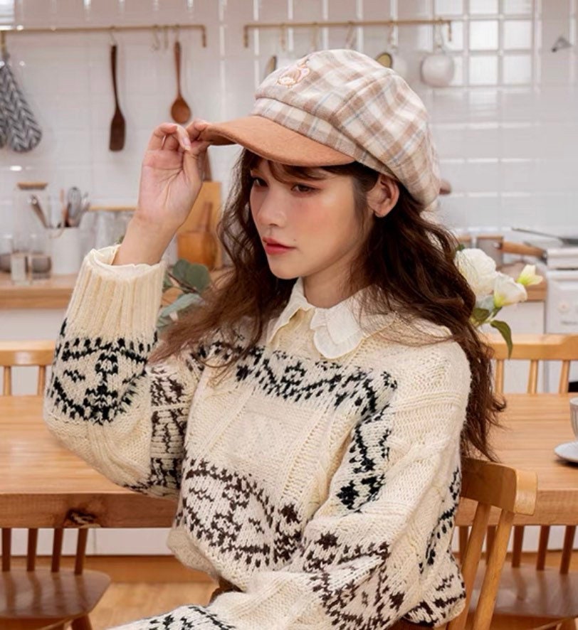 Molinta 「Baking Park」series stationery brown grid hat