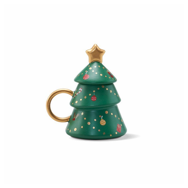 Starbucks China 414ml 2021 Christmas tree with coloured lights mug