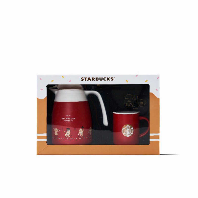 Starbucks × Thermos China 1L 2021 Christmas Gingerbread Man teapot with cup set