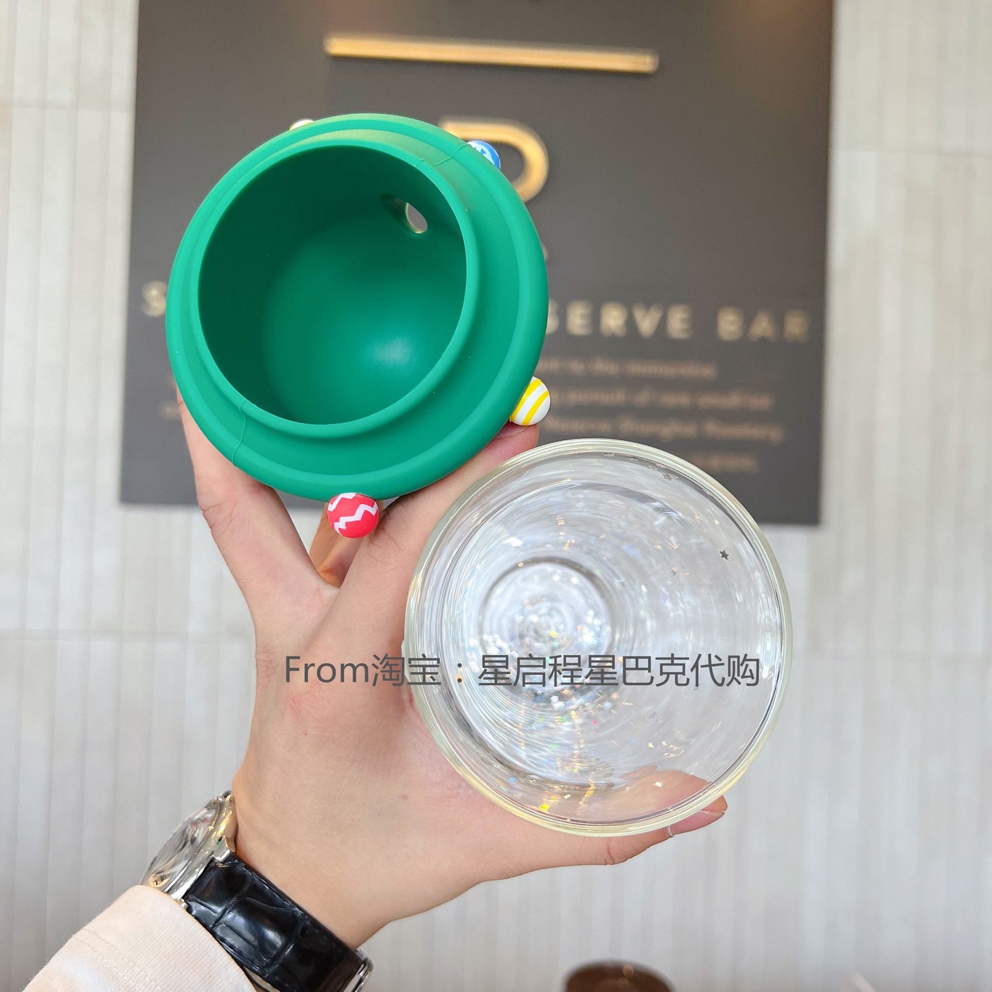 Starbucks China 255ml 2021 Christmas tree double-glass cup with straw
