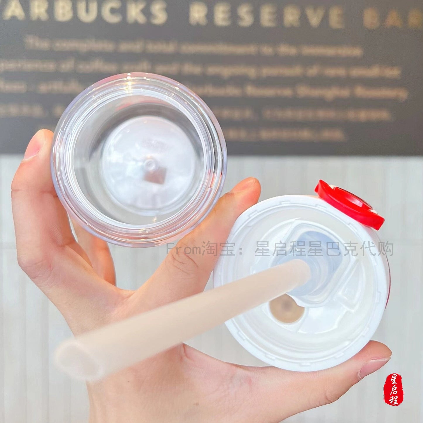 Starbucks × Thermos China 550ml 2021 Christmas penguin straw cup with plush Christmas tree cup bag