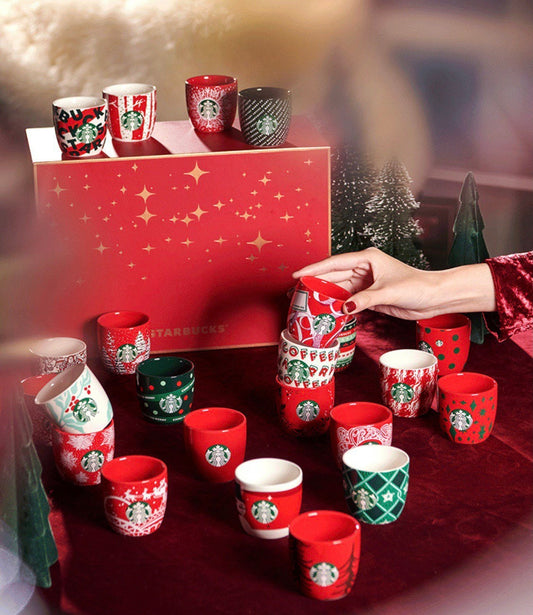China Starbucks Christmas 24 days count down classic ceramics mini mug