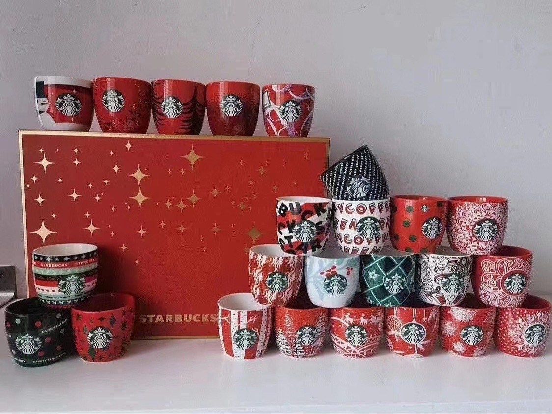 China Starbucks Christmas 24 days count down classic ceramics mini mug