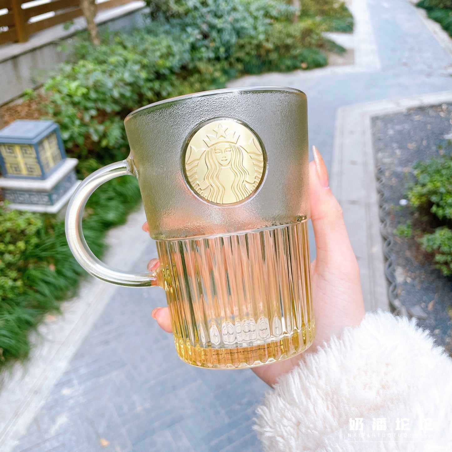 Starbucks China 440ml 2022 new year tiger series Chinese traditional tiger ceramics glass cup with stir bar