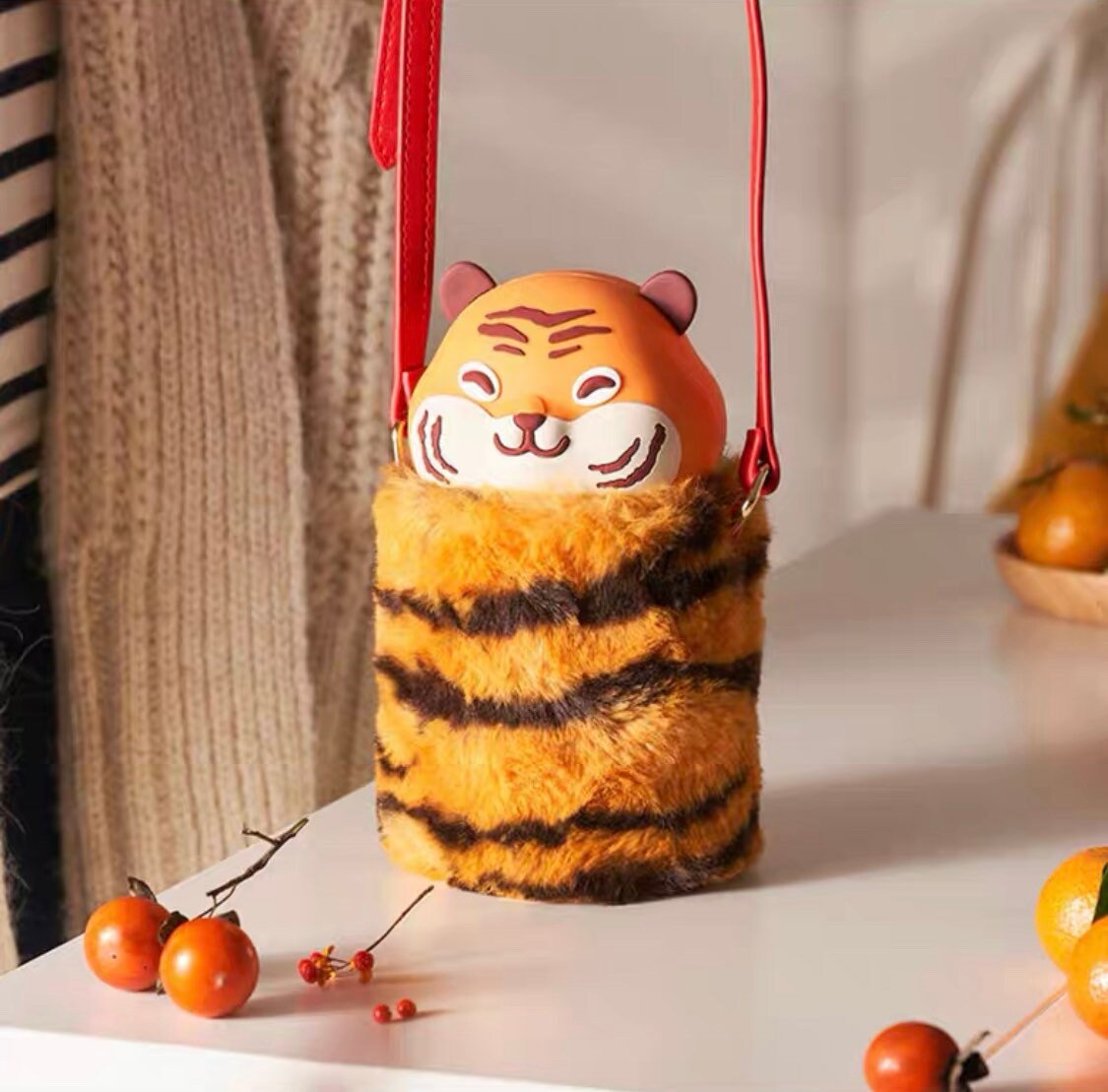 Starbucks China 220ml 2022 new year cute tiger series tiger cover capsule cup with tiger stripes cup holder