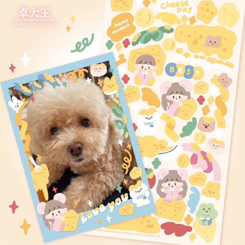 Molinta no border colorful girl sticker set 1（all 6）