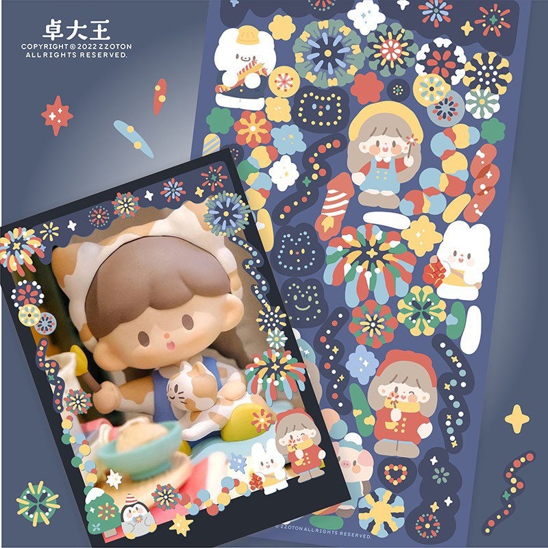 Molinta winter and fireworks sticker pack set