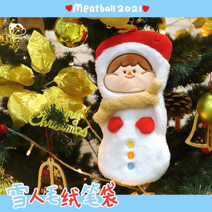 Meatball Snowman plush pen bag