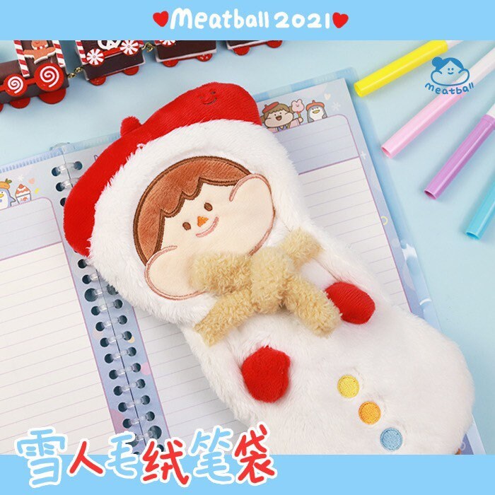 Meatball Snowman plush pen bag