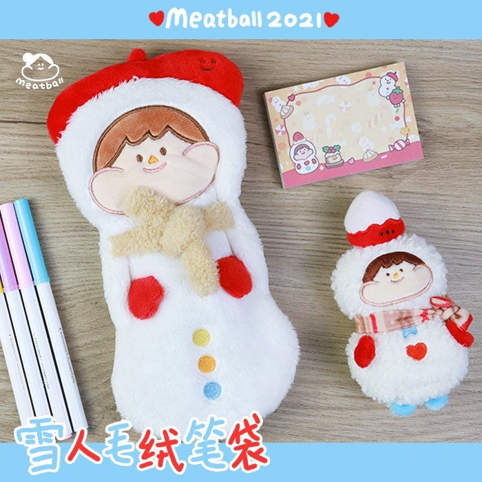 Meatball Snowman plush pen bag