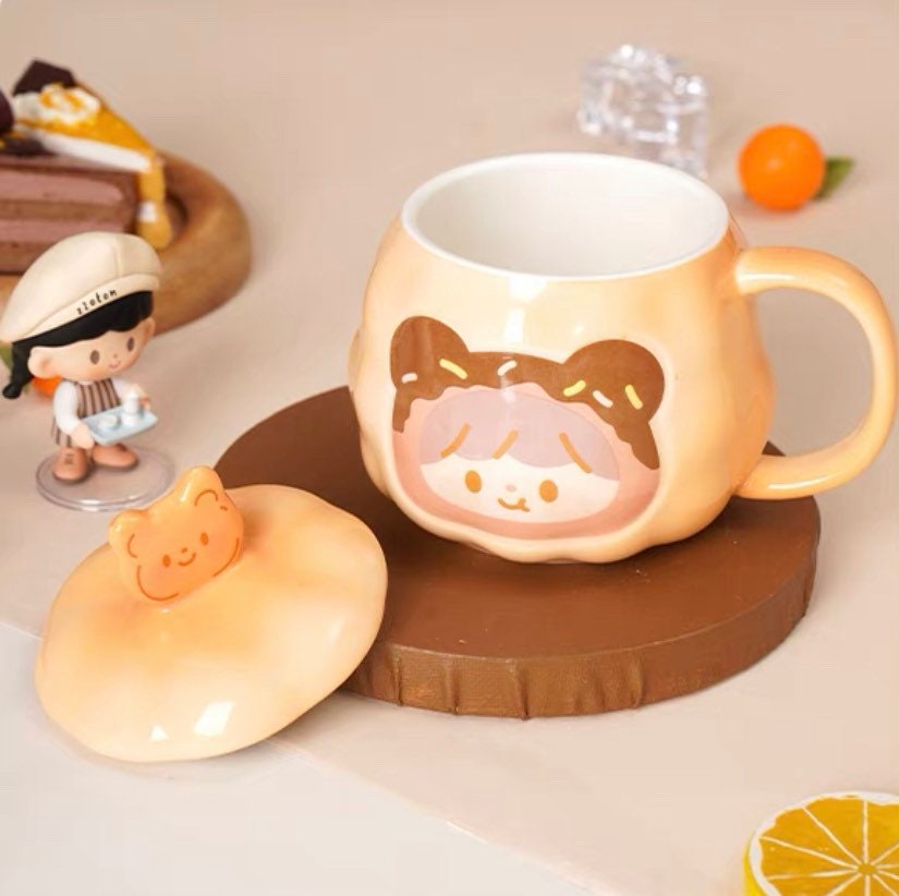 Molinta 360ml 「Baking Park」series stationery ceramics mug with cup cover