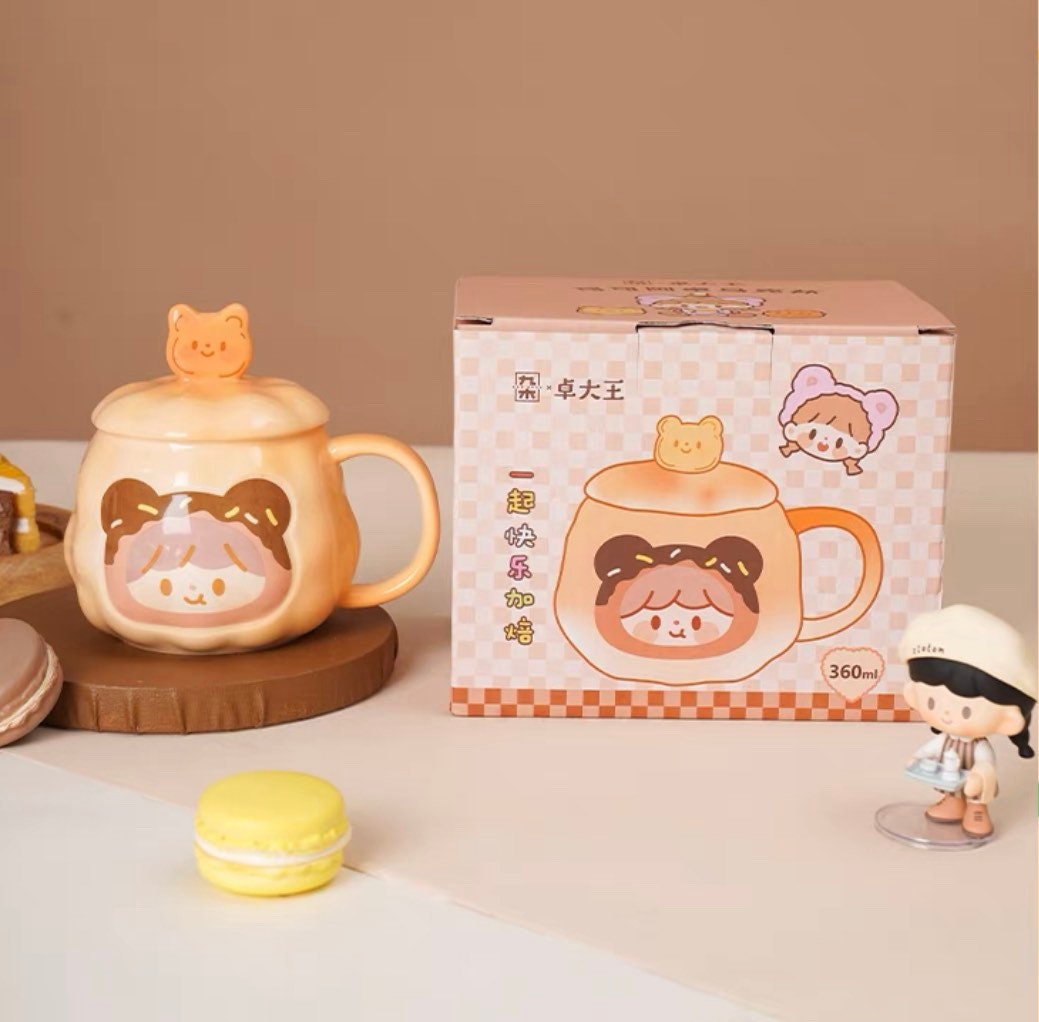 Molinta 360ml 「Baking Park」series stationery ceramics mug with cup cover