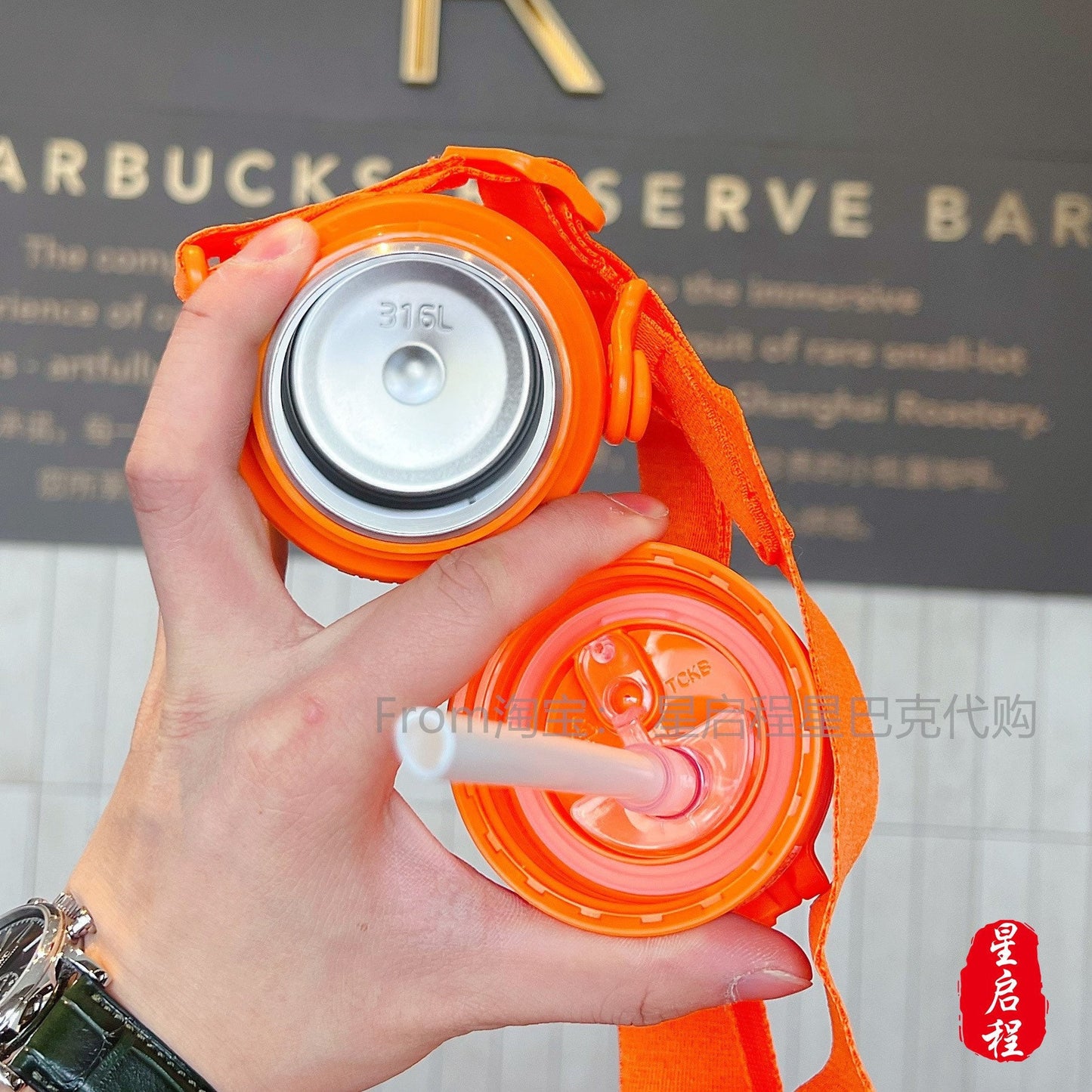 Starbucks × Thermos China 400ml 2022 new year tiger series orange tiger stainless vacuum straw cup