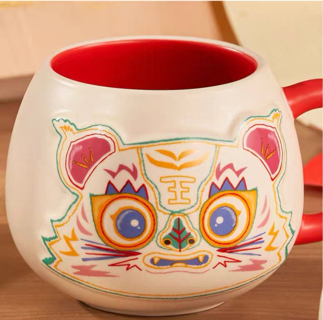 Starbucks China 100ml/415ml 2022 new year tiger series Chinese traditional white & red tiger ceramics mug
