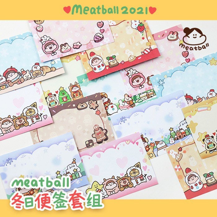 Meatball winter series memo pad set
