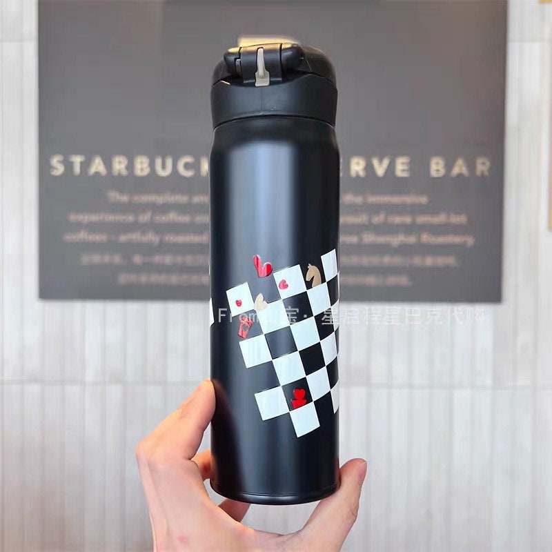 Starbucks × Thermos China 500ml Valentine‘s Day chess series white&black chess board vacuum cup