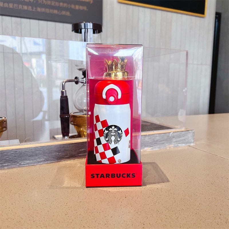 Starbucks × Thermos China 350ml Valentine‘s Day chess series white&red chess board golden crown vacuum cup