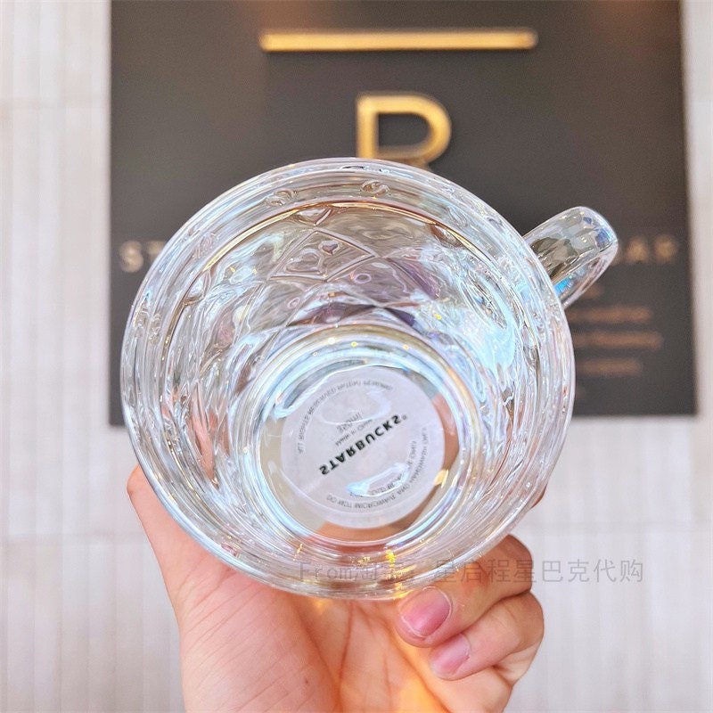 Starbucks China 350ml Valentine‘s Day series checkered glass cup