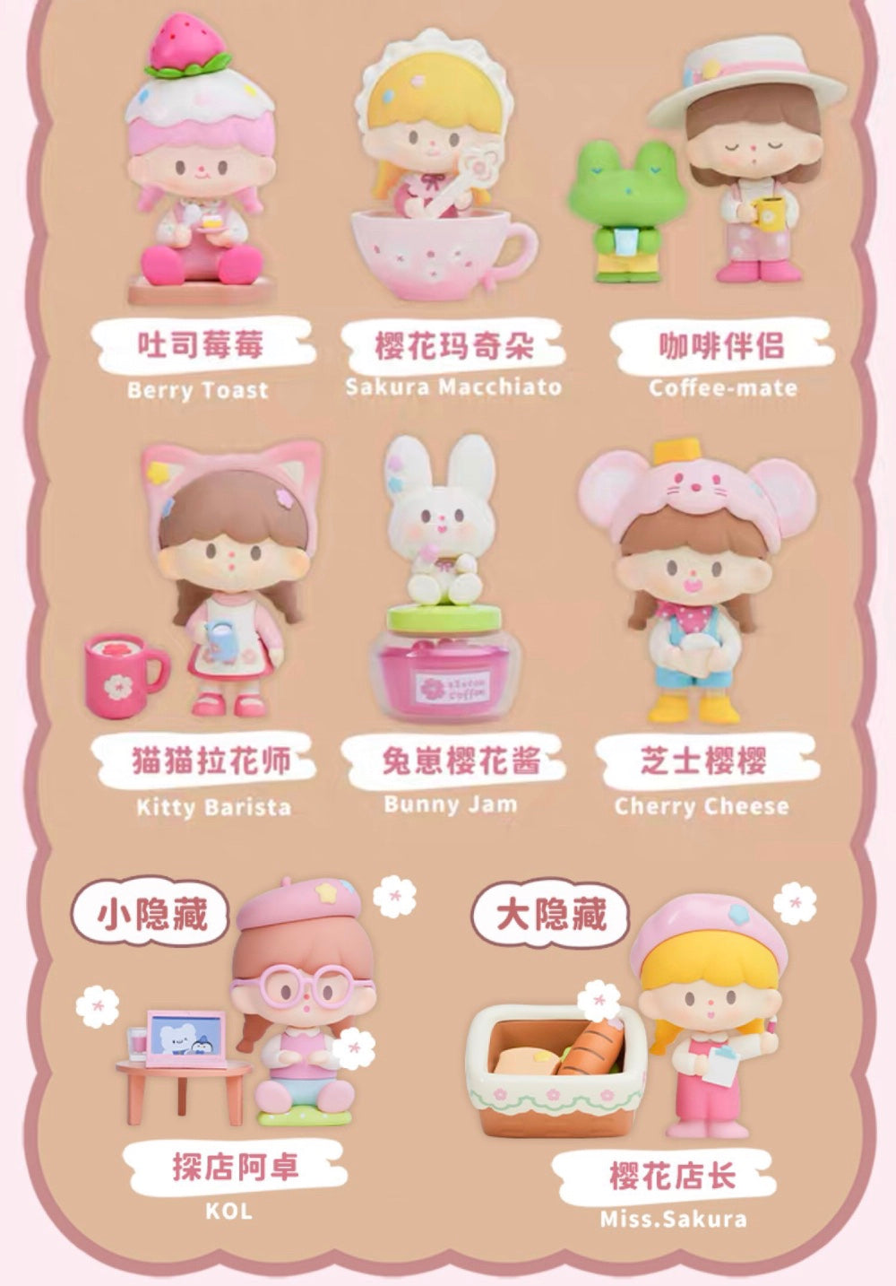 Molinta blind box toys 「Cherry Blossom Cafe」series 8
